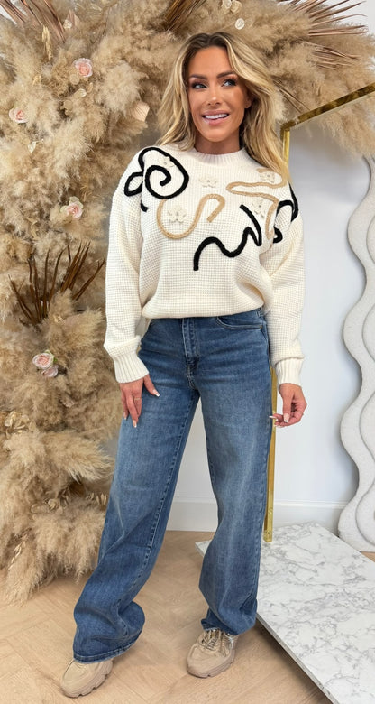 ART KNITTED SWEAT 202 WHITE
