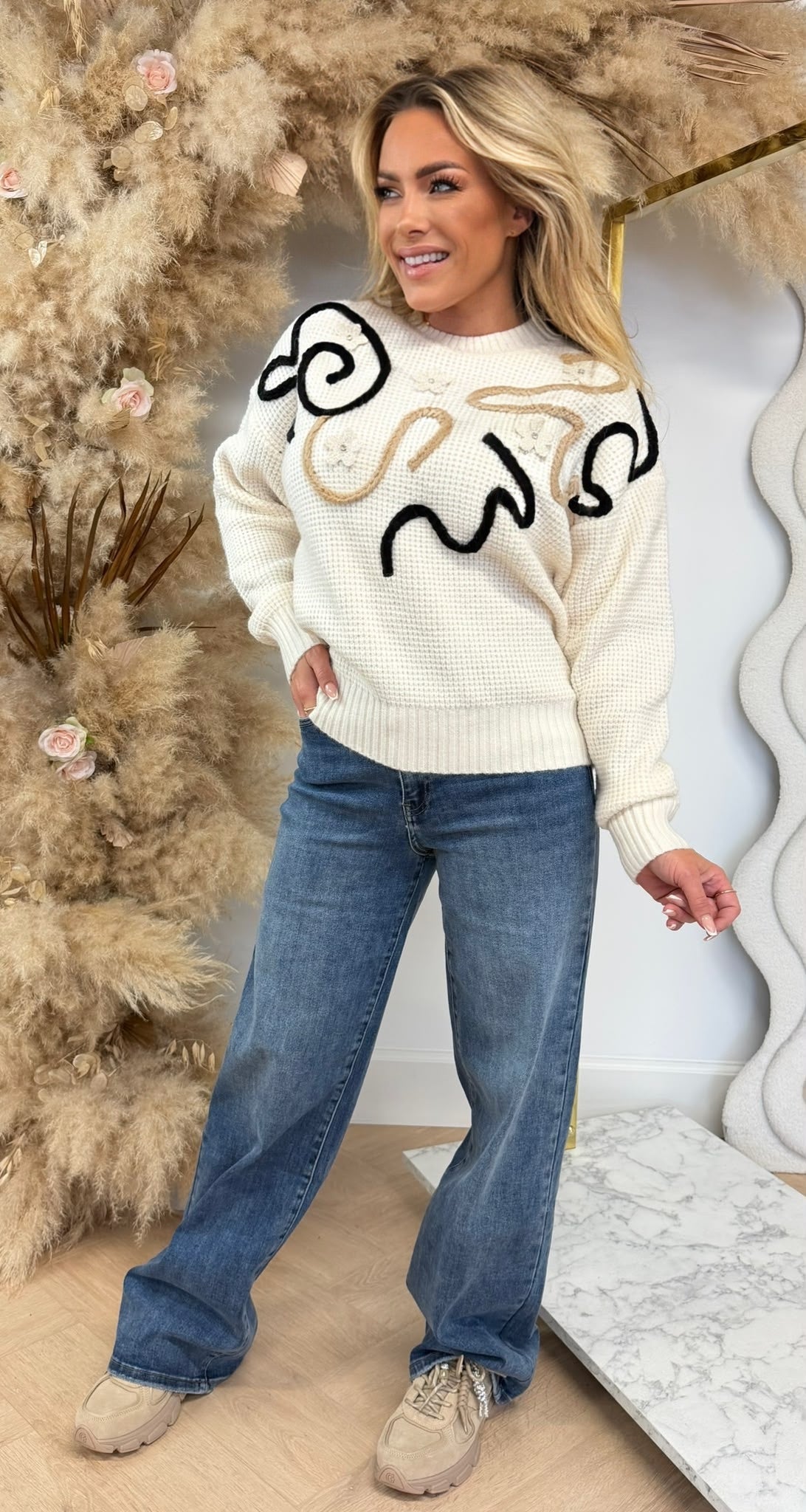 ART KNITTED SWEAT 202 WHITE