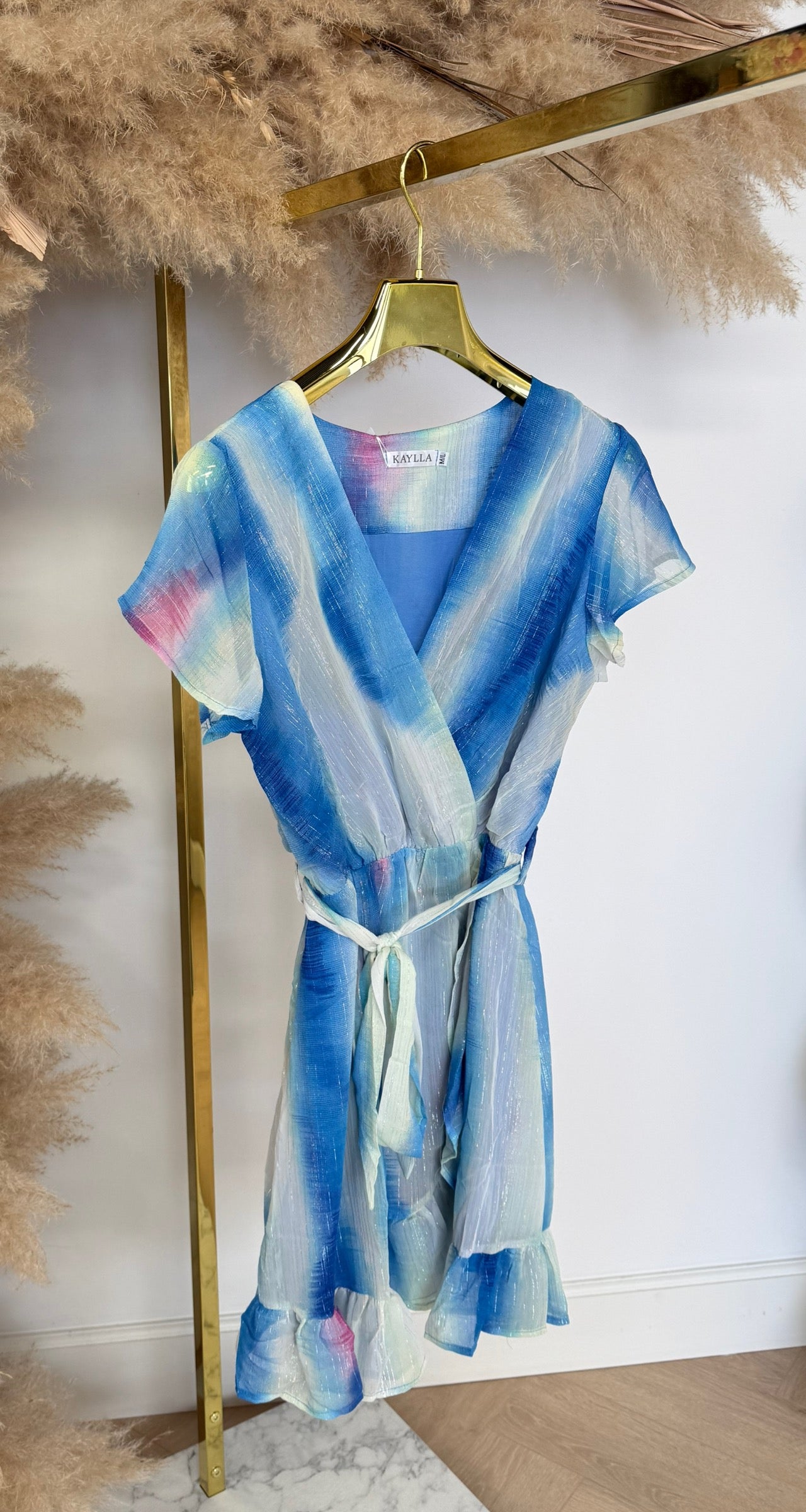 COLORSWIRL DRESS CH221 BLUE