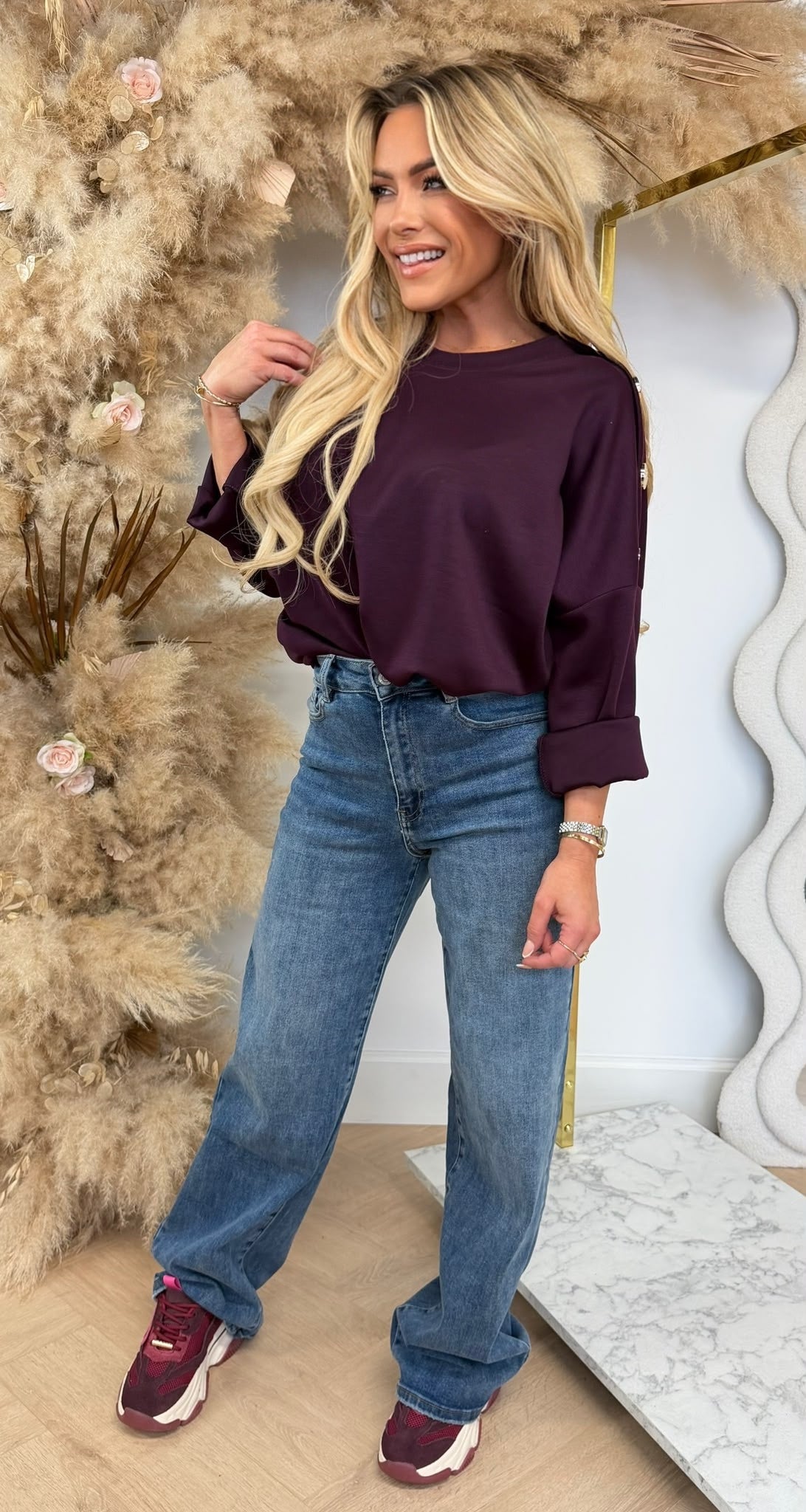 ROME BUTTON LONGSLEEVE WINE
