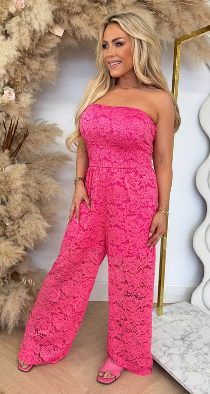 LACE FESTIVAL JUMPSUIT FUCHSIA