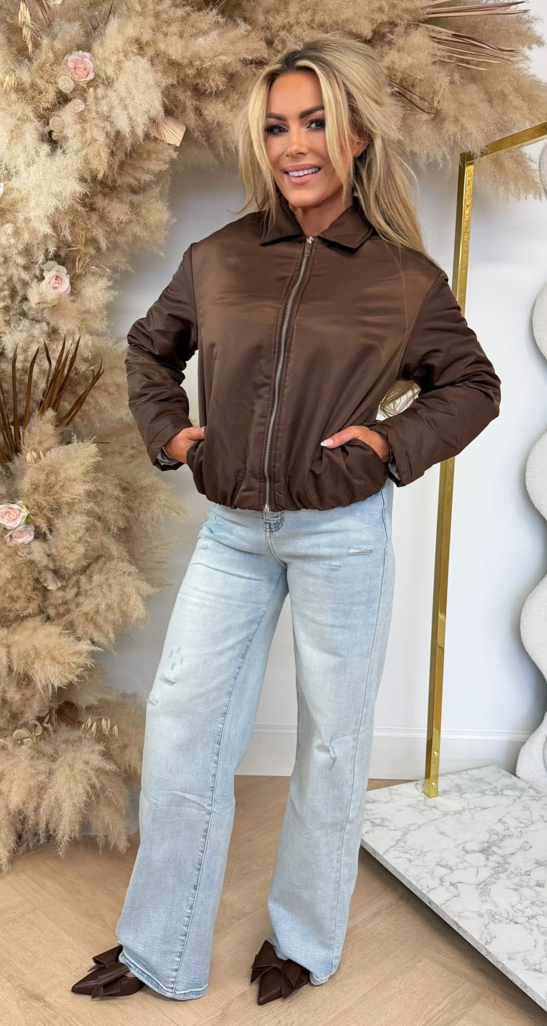 KELLY BASIC BOMBER JACKET 3593 CHOCO