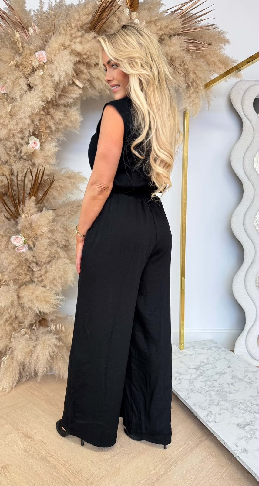 CHIQUE BUTTON JUMPSUIT BLACK