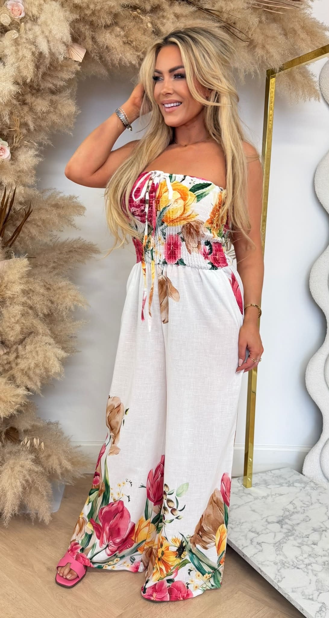 FLORAL JUMPSUIT OFFWHITE