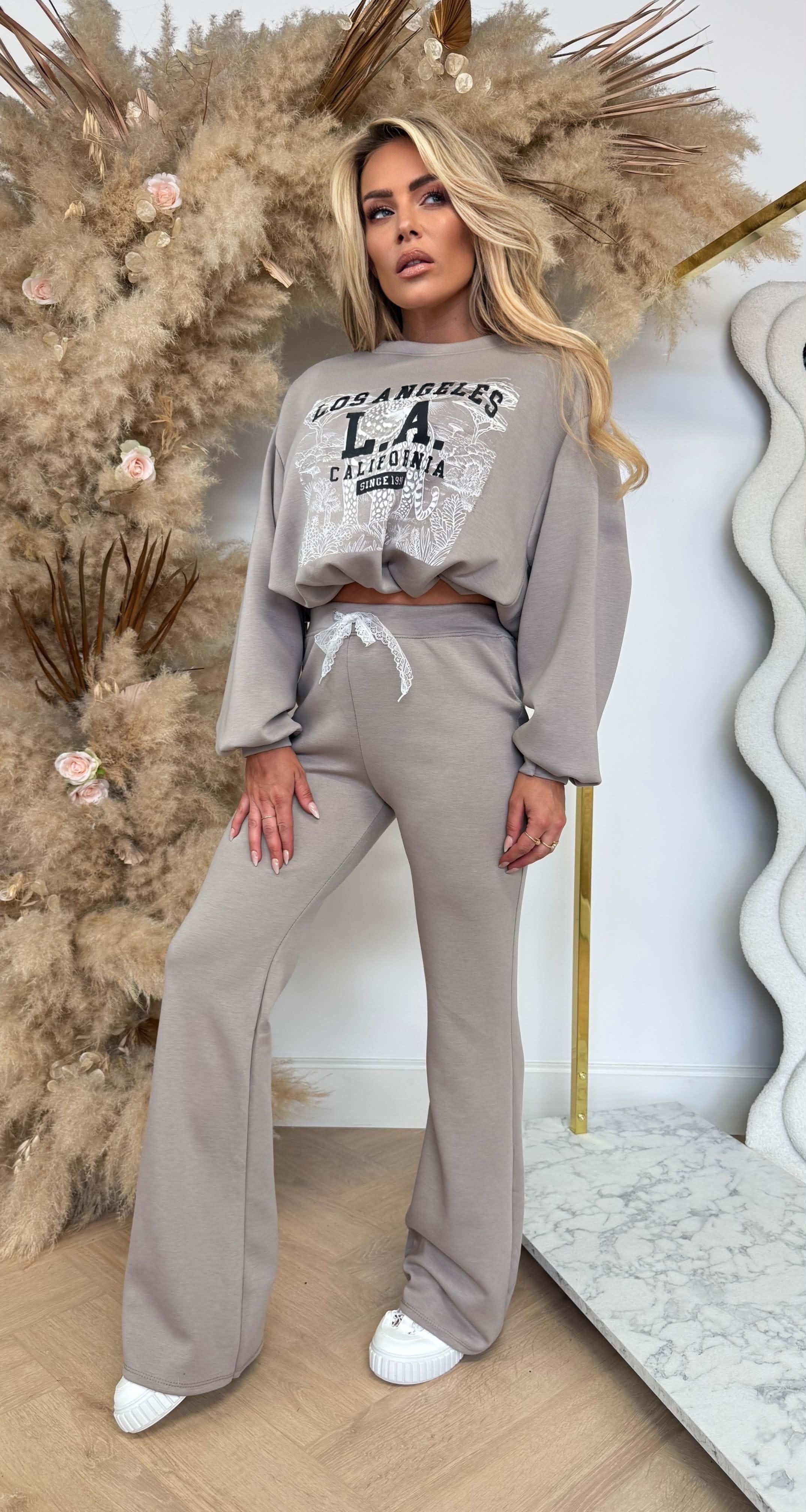 TIGER CROPPED SET TAUPE