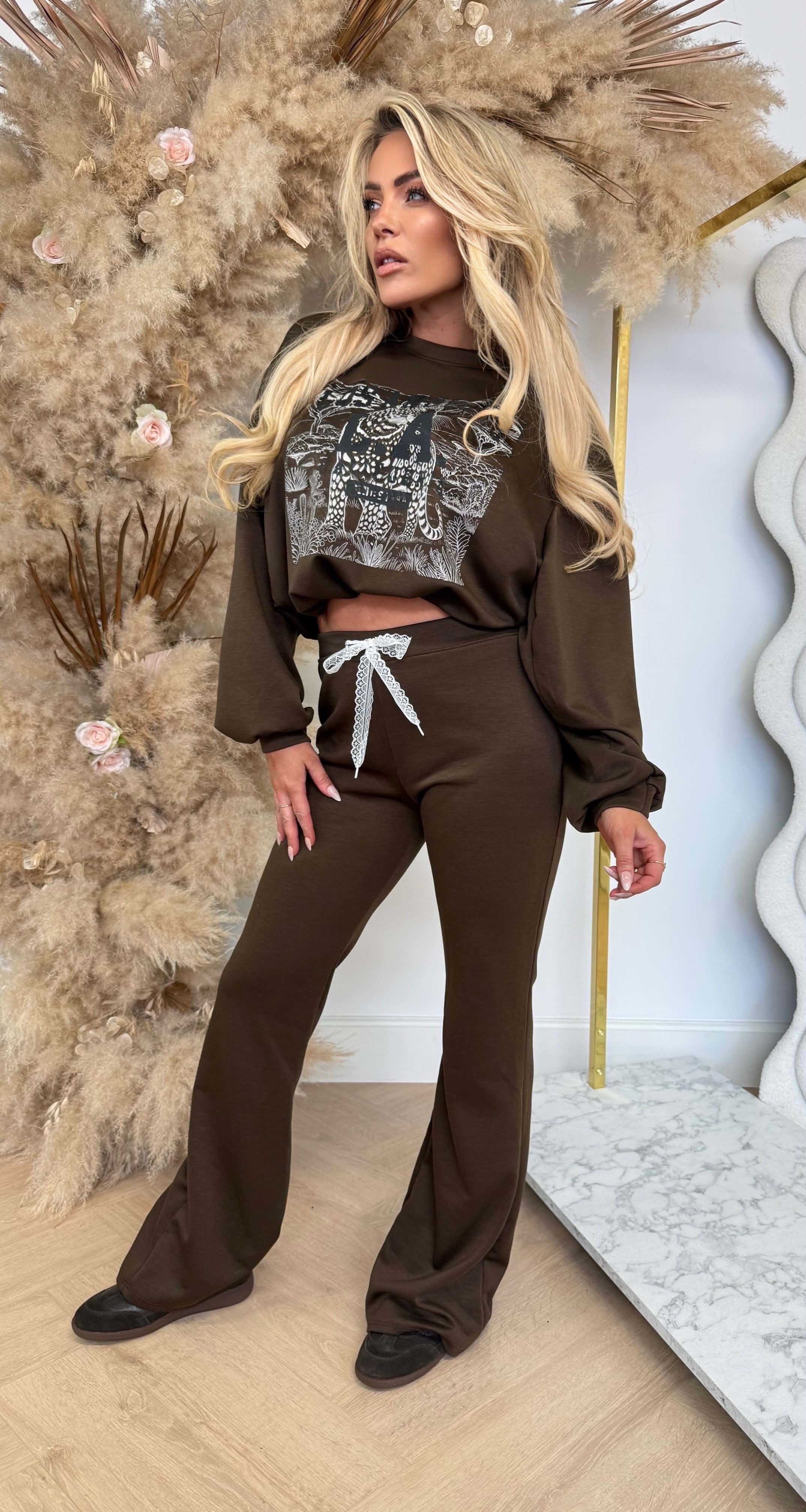 TIGER CROPPED SET CHOCO