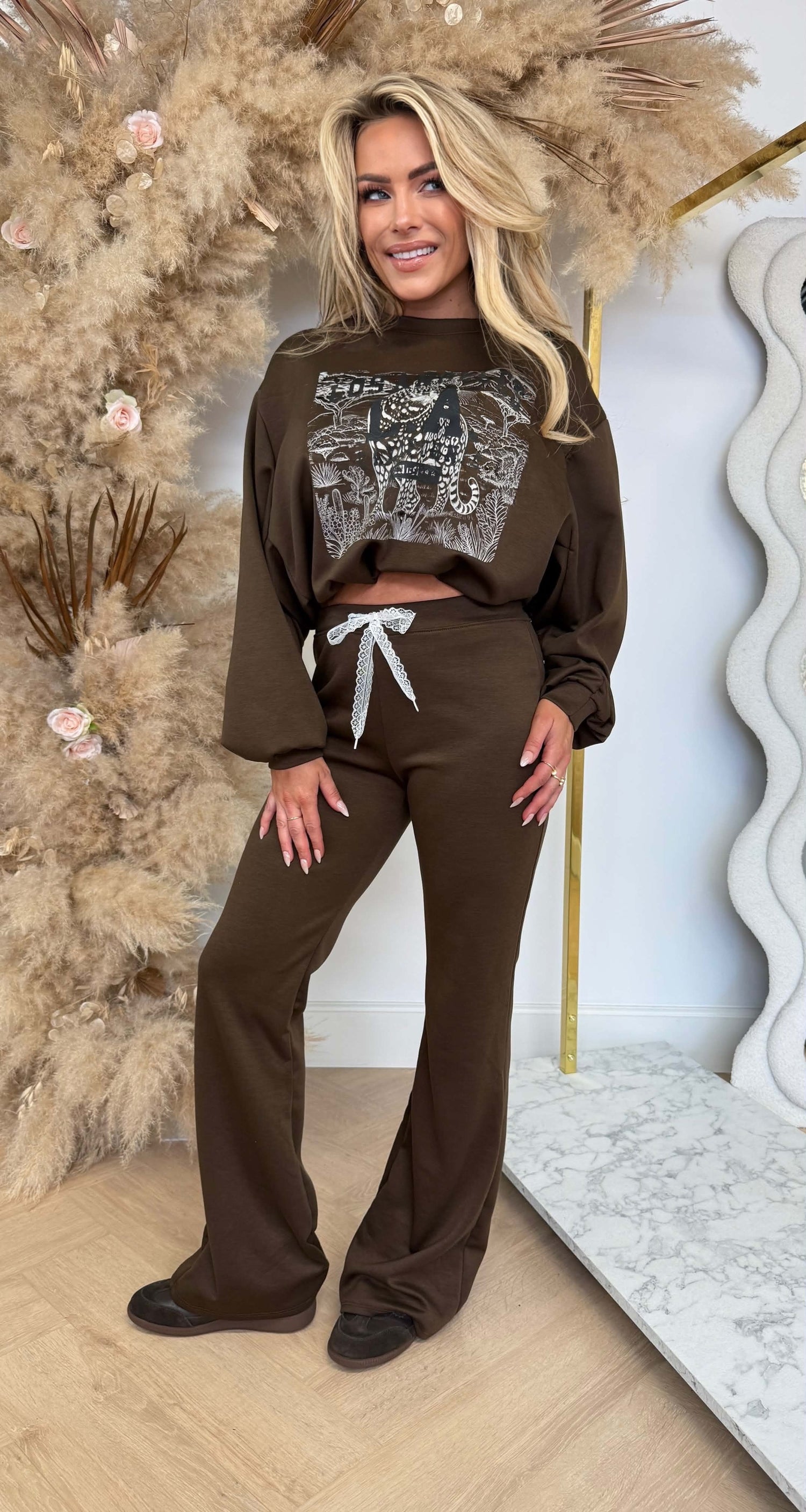 TIGER CROPPED SET CHOCO