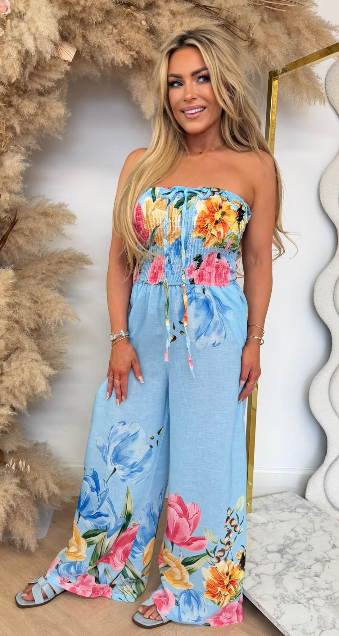 FLORAL JUMPSUIT BLUE