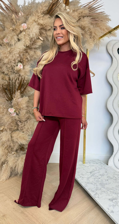 LUCA SPLIT 2 PIECE SET BORDEAUX