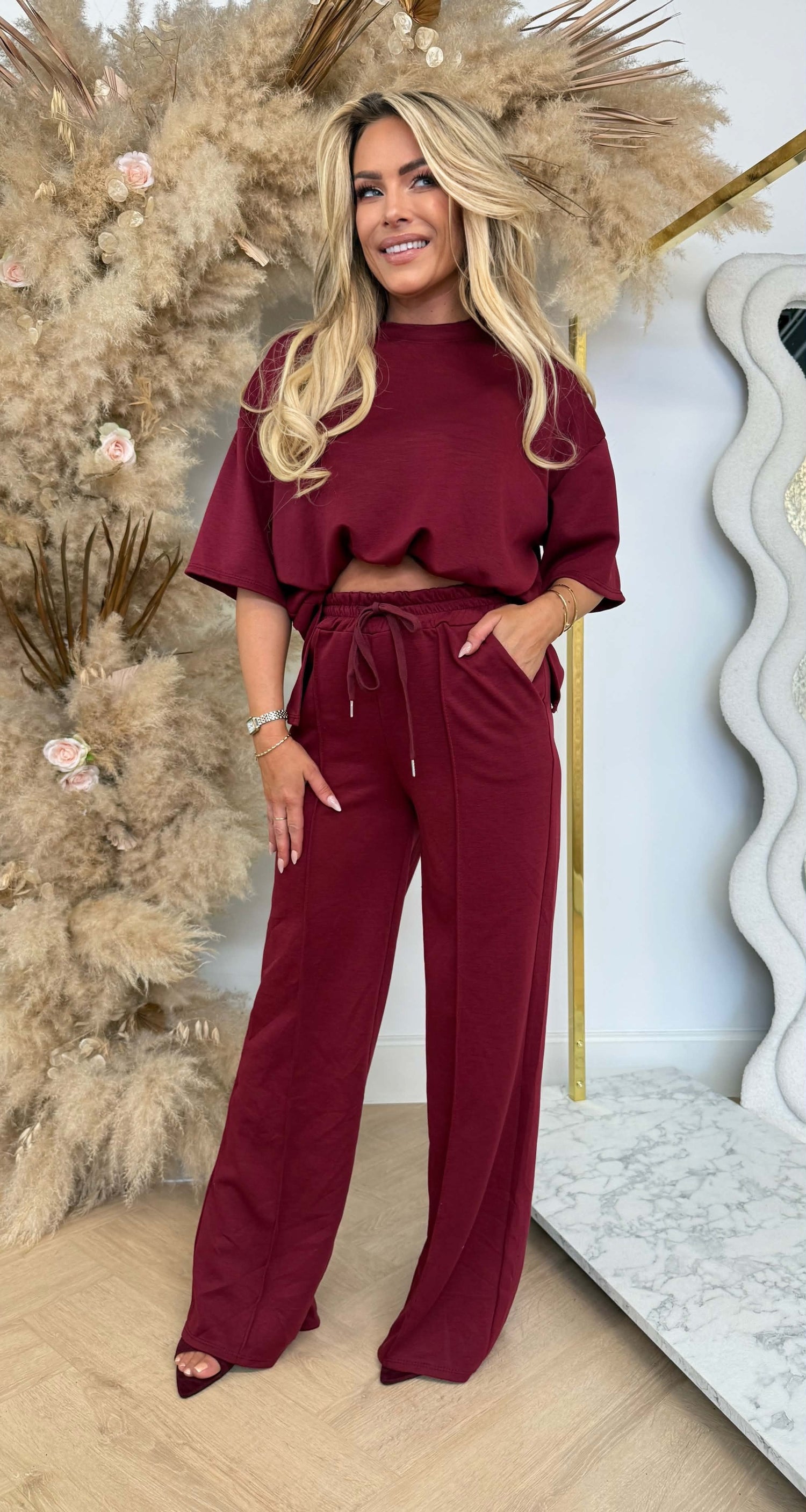 LUCA SPLIT 2 PIECE SET BORDEAUX