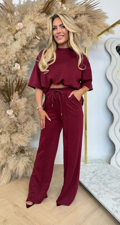 LUCA SPLIT 2 PIECE SET BORDEAUX