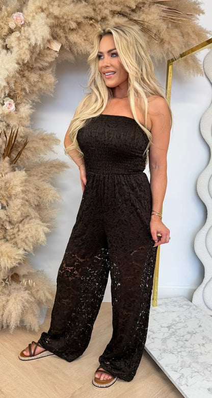 LACE FESTIVAL JUMPSUIT DARKCHOCO