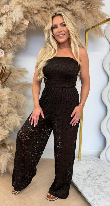 LACE FESTIVAL JUMPSUIT DARKCHOCO