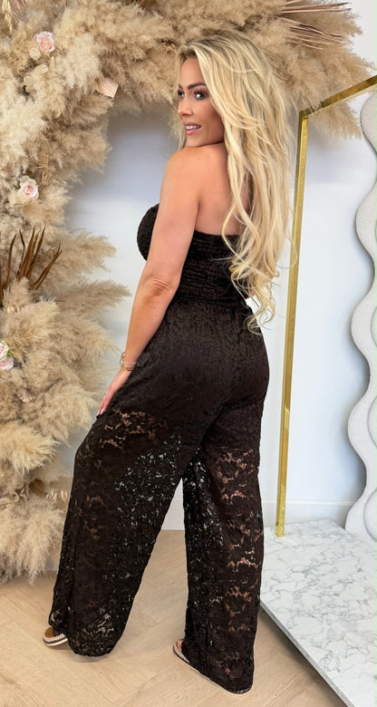 LACE FESTIVAL JUMPSUIT DARKCHOCO