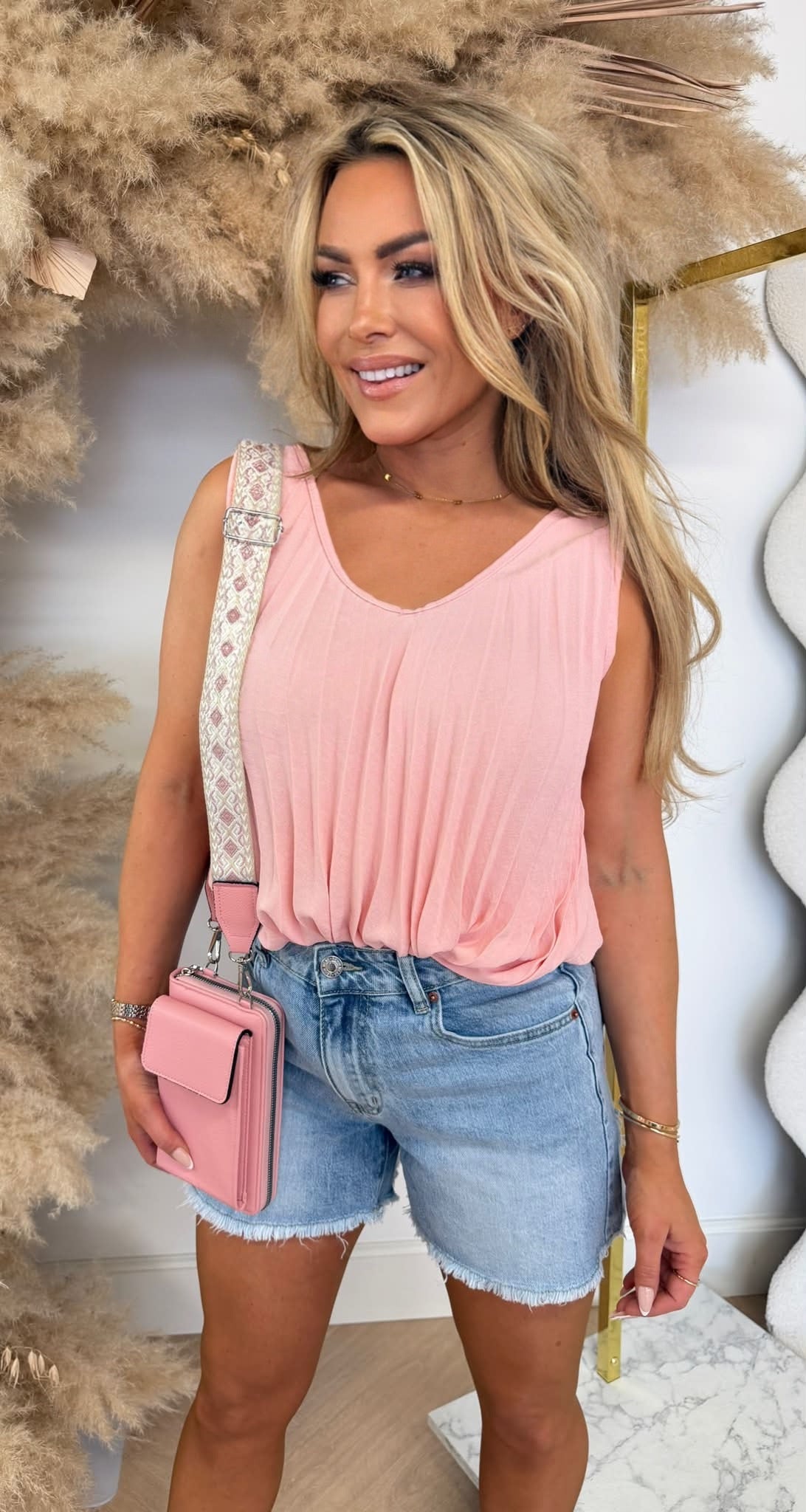 PERFECT PLISSE TOP LIGHTPINK