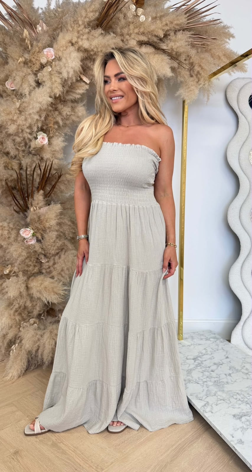 ROSALYN COTTON DRESS BEIGE