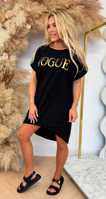 VOGUE LONG TEE BLACK