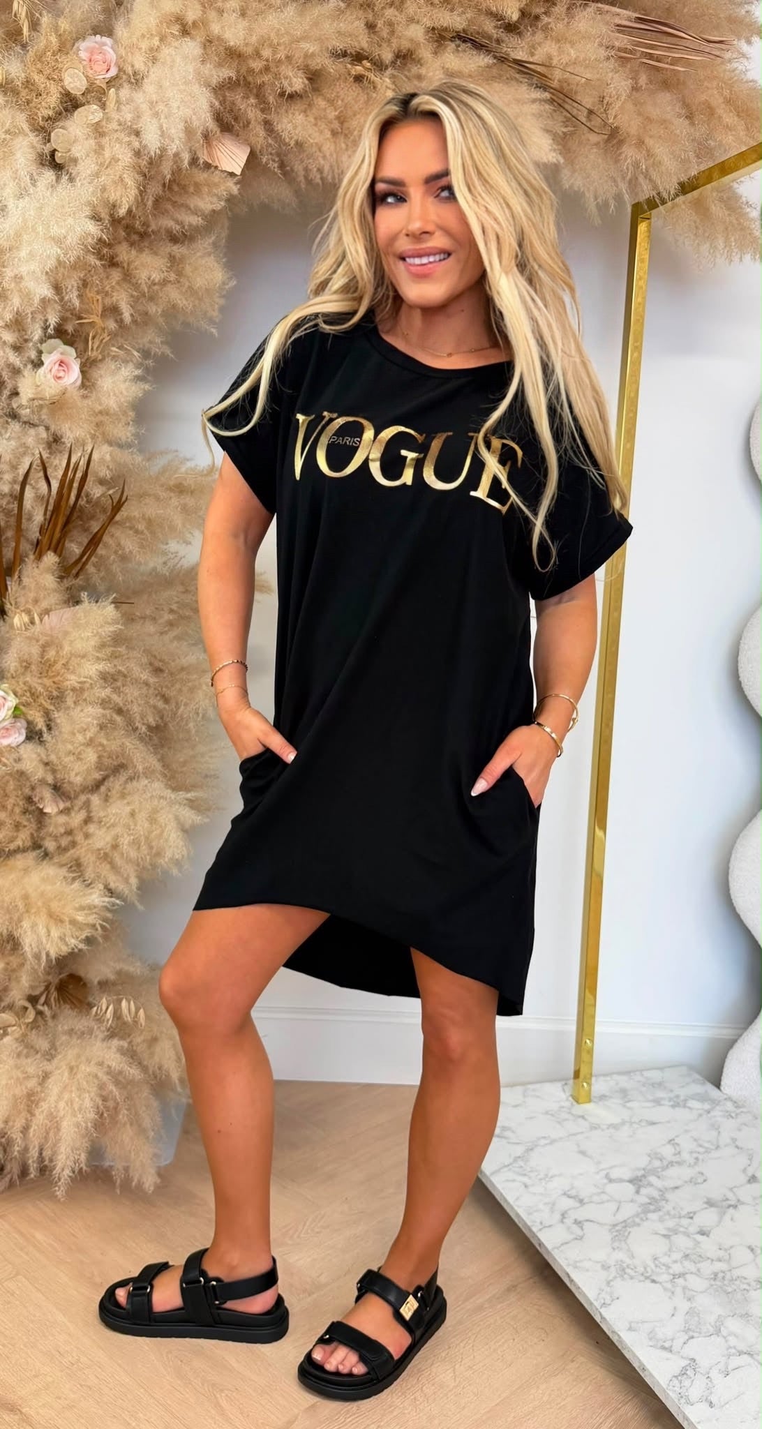 VOGUE LONG TEE BLACK