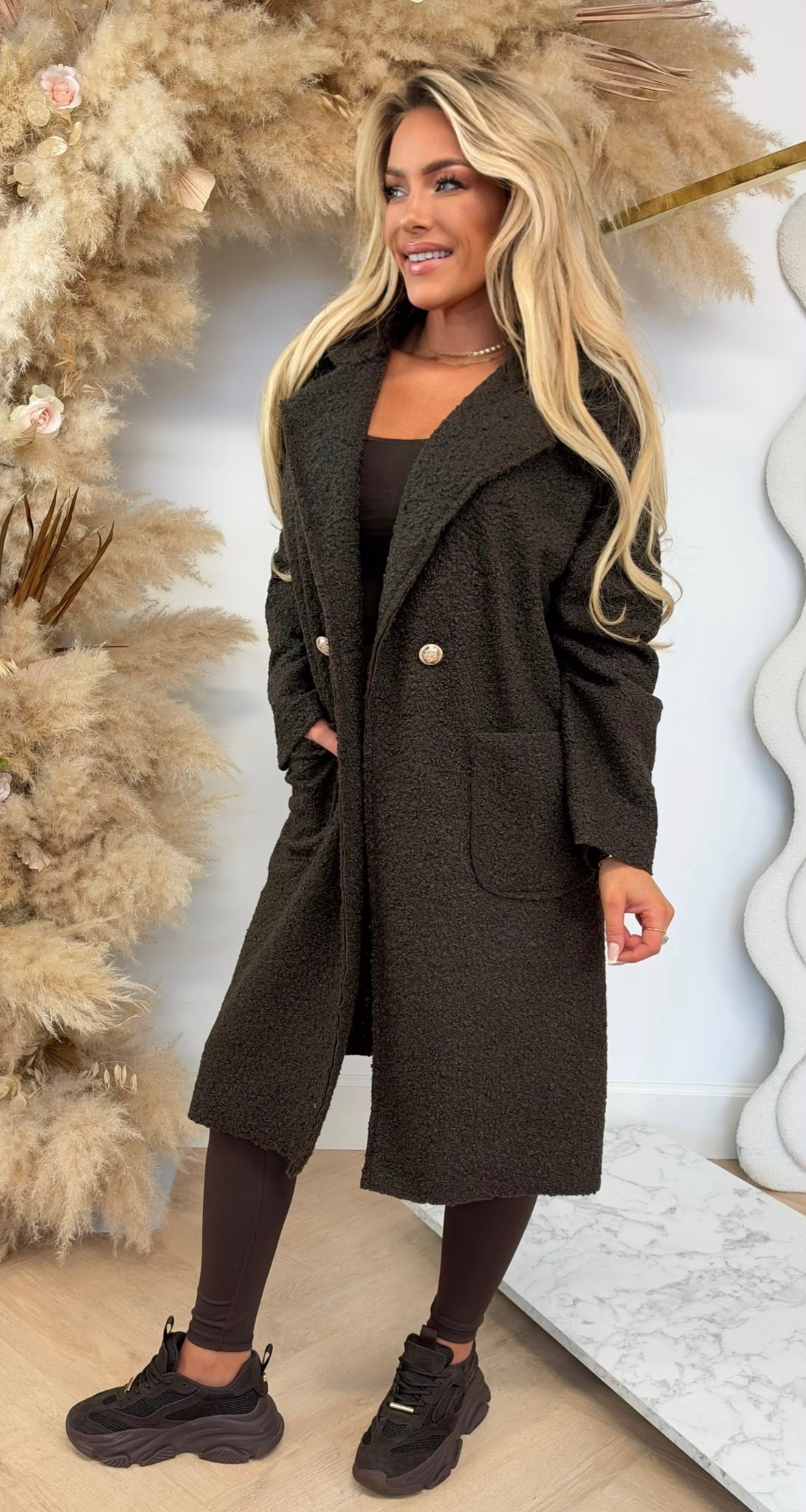 AMY BOUCLE JACKET DARKCHOCO