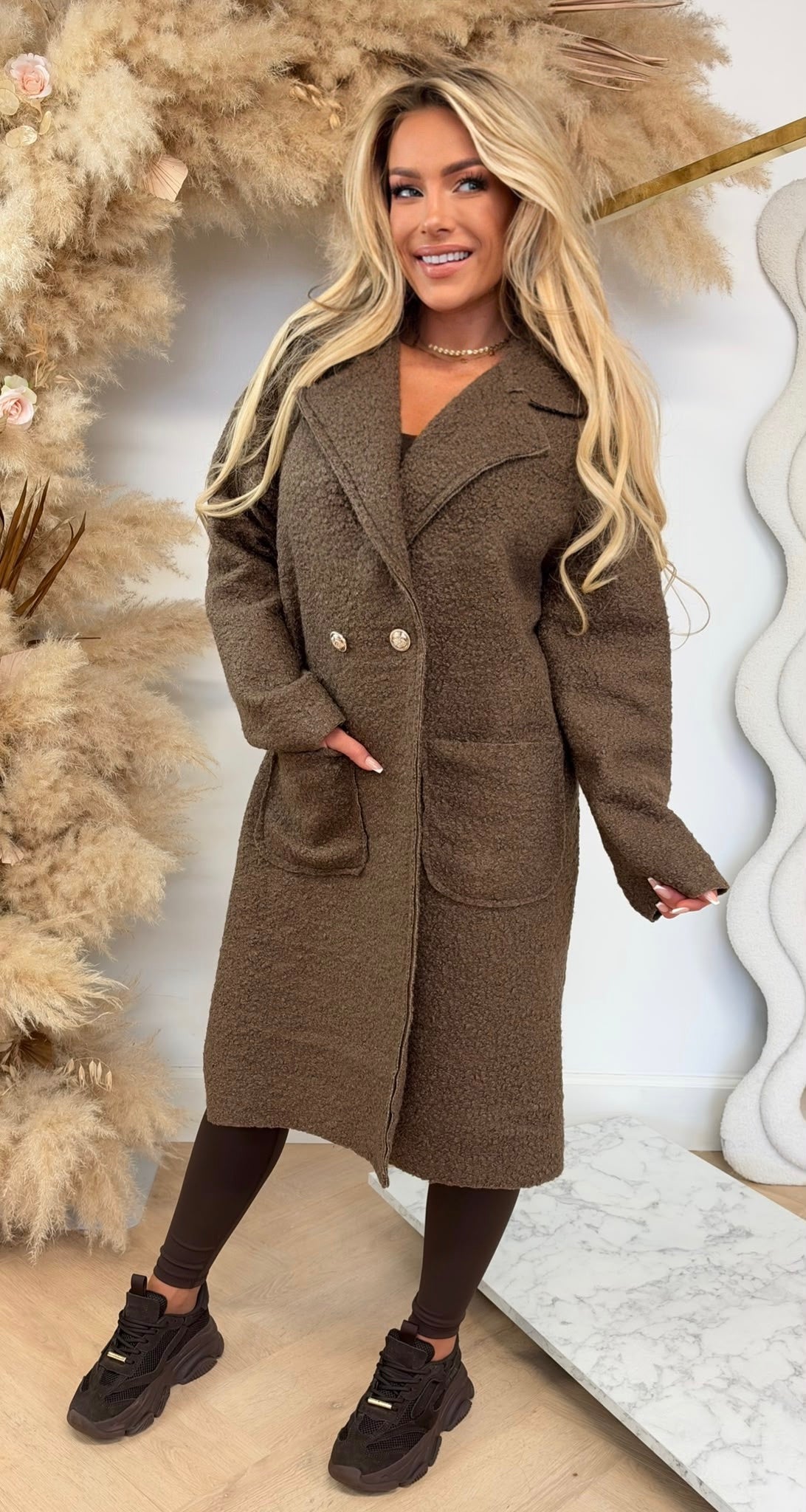 AMY BOUCLE JACKET BROWN