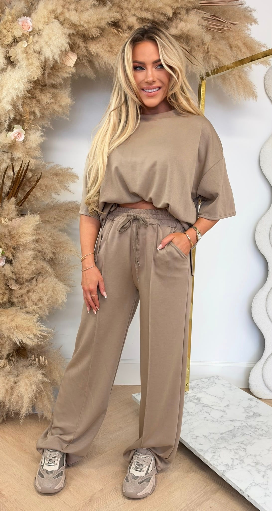 LUCA SPLIT 2 PIECE SET TAUPE