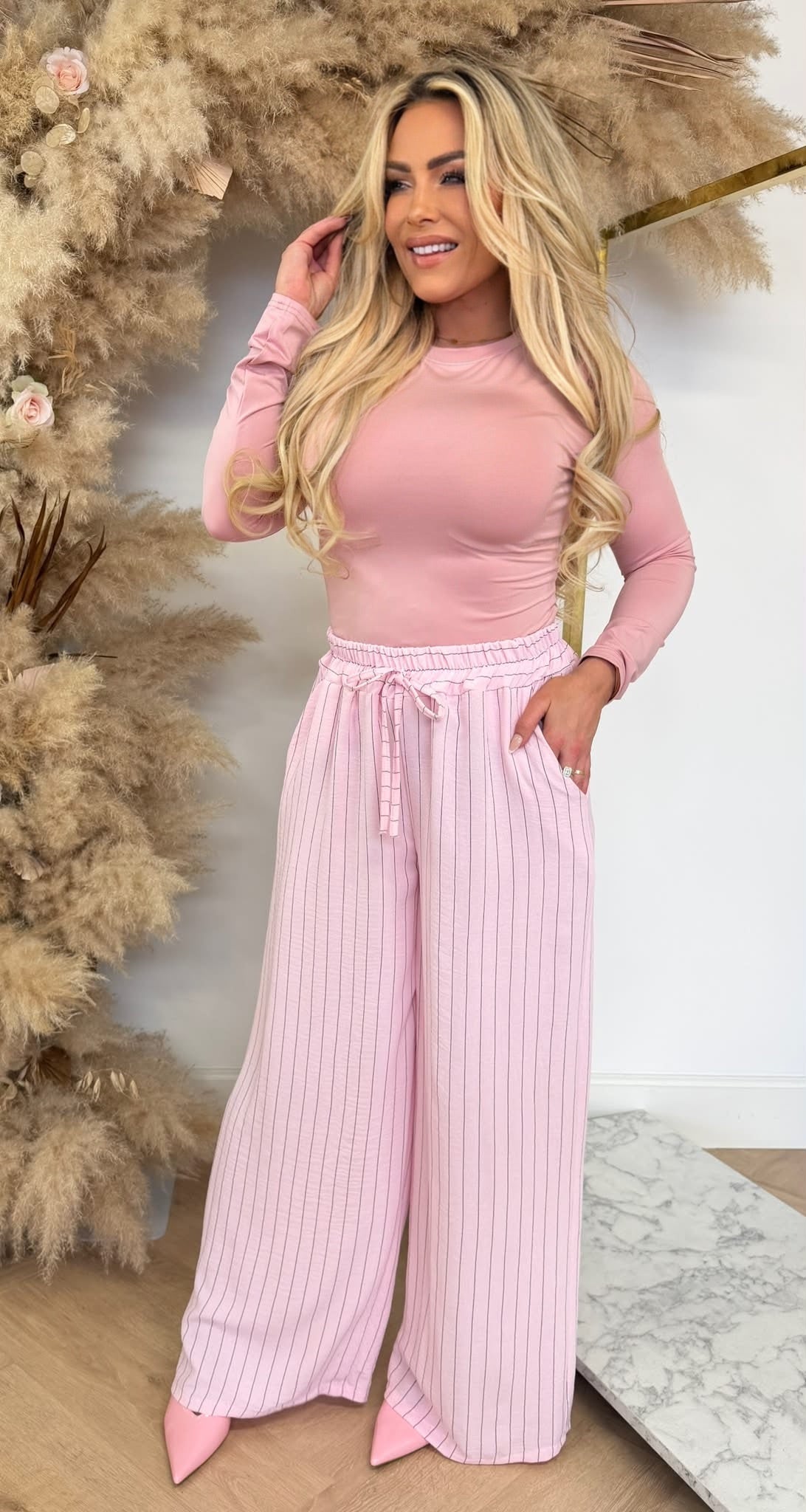 KIARA LITTLE STRIPE PANTS PINK