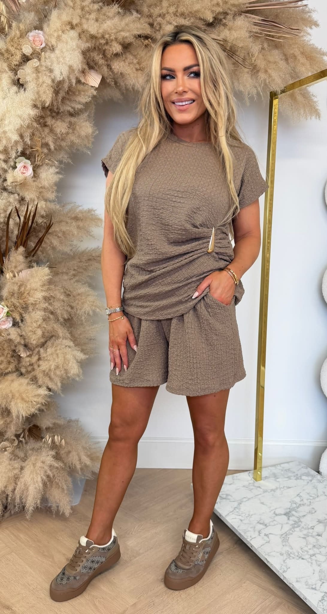 NOA GOLDEN SHORT SET TAUPE