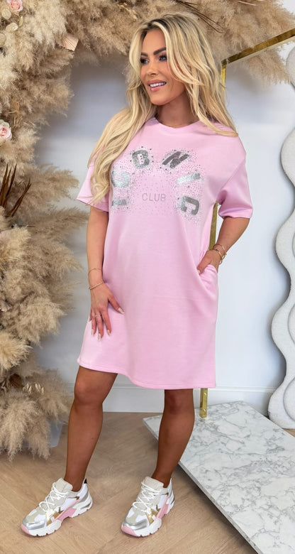 ICONIC CLUB DIAMONDS LONG TEE PINK