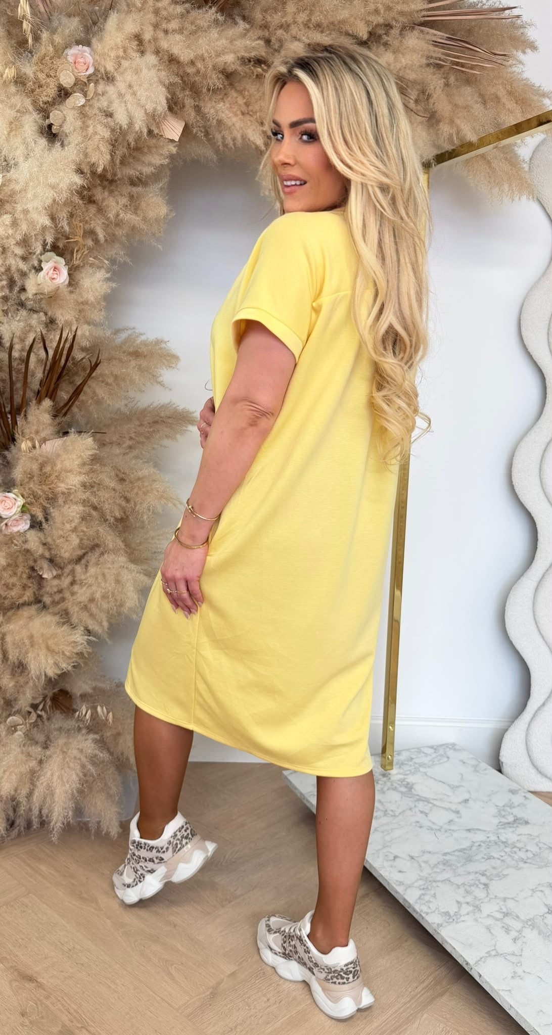KATIE BASIC LONG TEE YELLOW