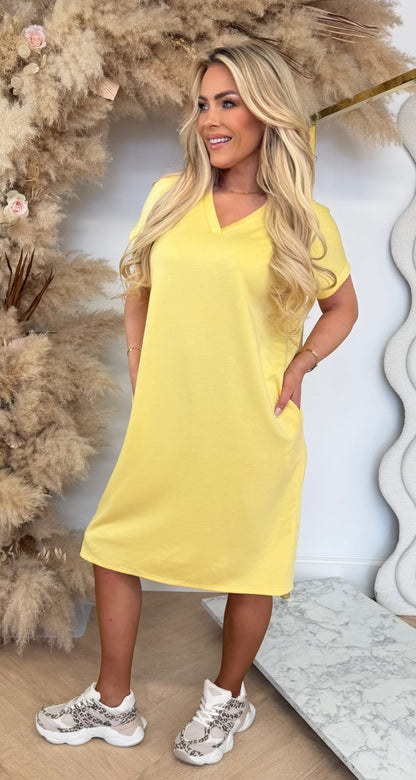 KATIE BASIC LONG TEE YELLOW