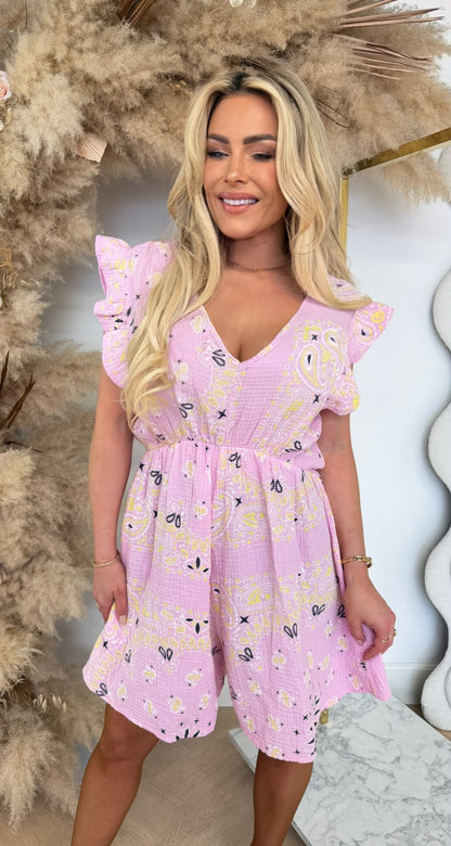 MOONIE PLAYSUIT PINK