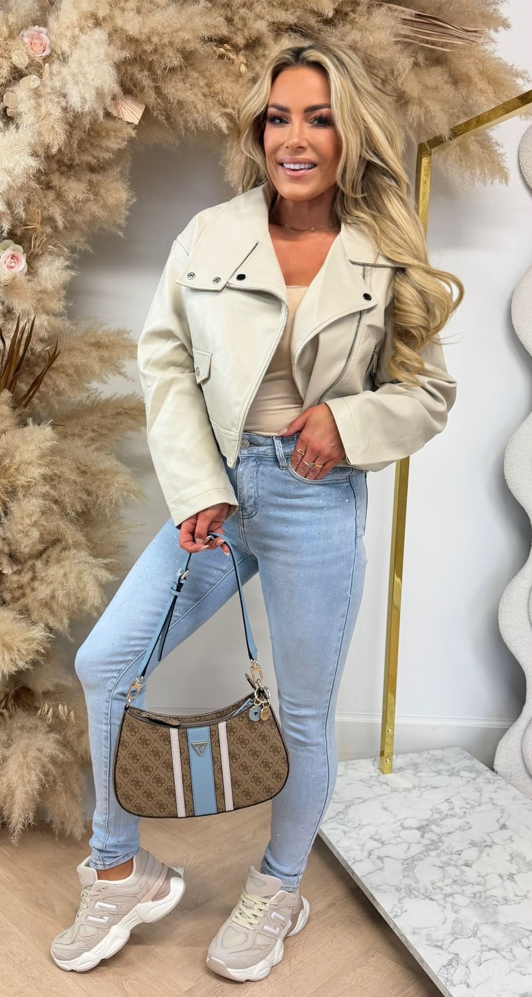 BIKER JACKET 3555 BEIGE