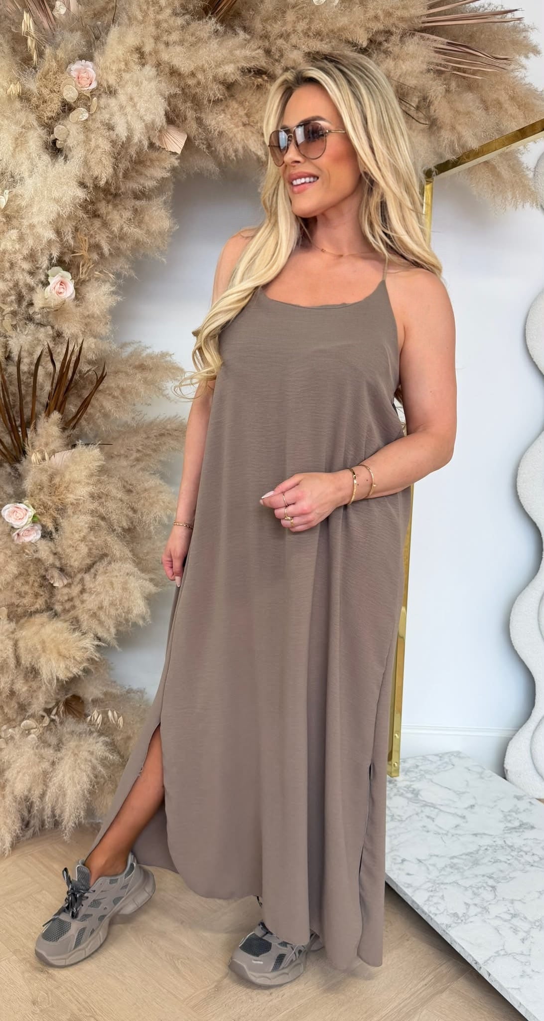 DAZY BOHI MAXI DRESS TAUPE