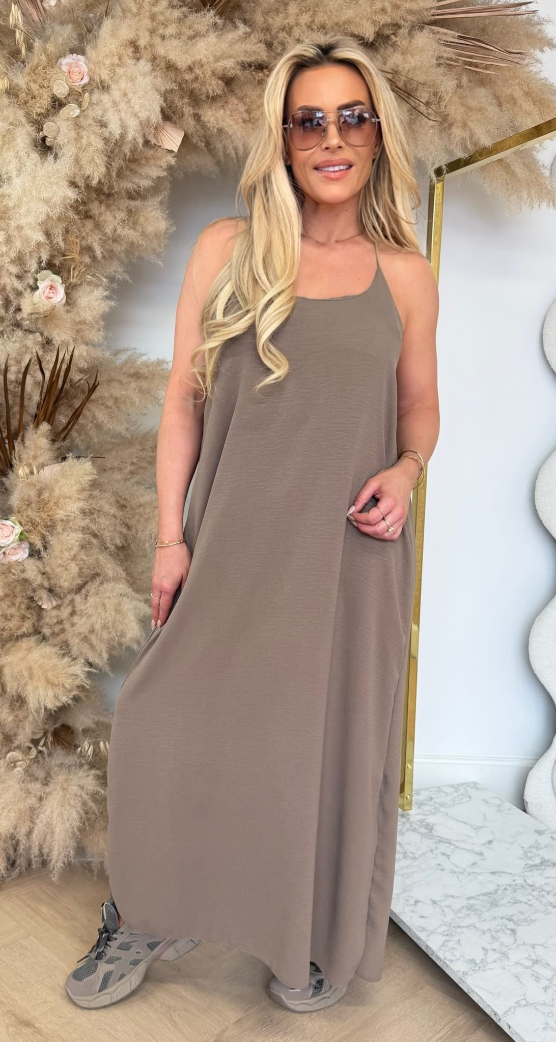 DAZY BOHI MAXI DRESS TAUPE