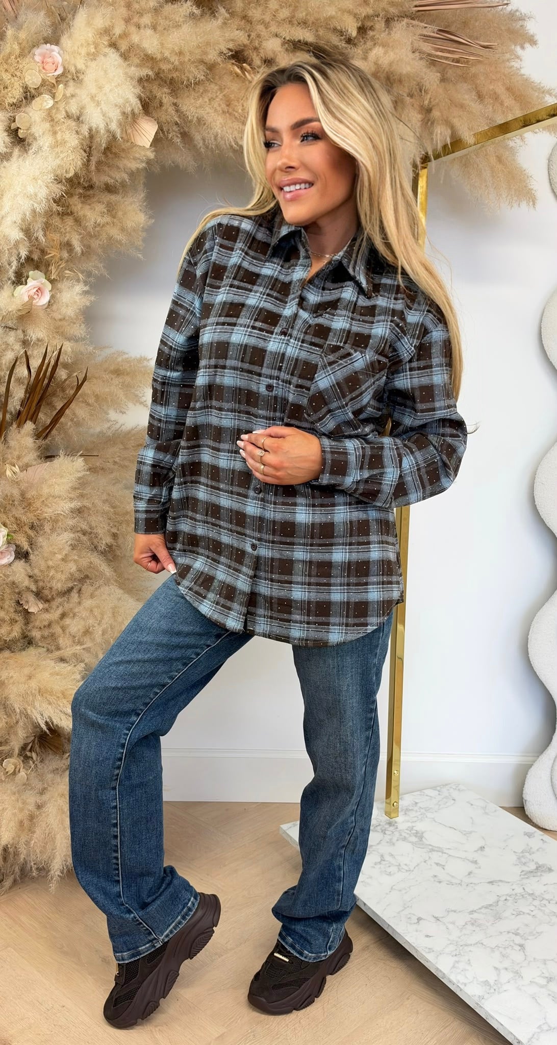 OVERSIZED RUIT BLOUSE 239 BLUE