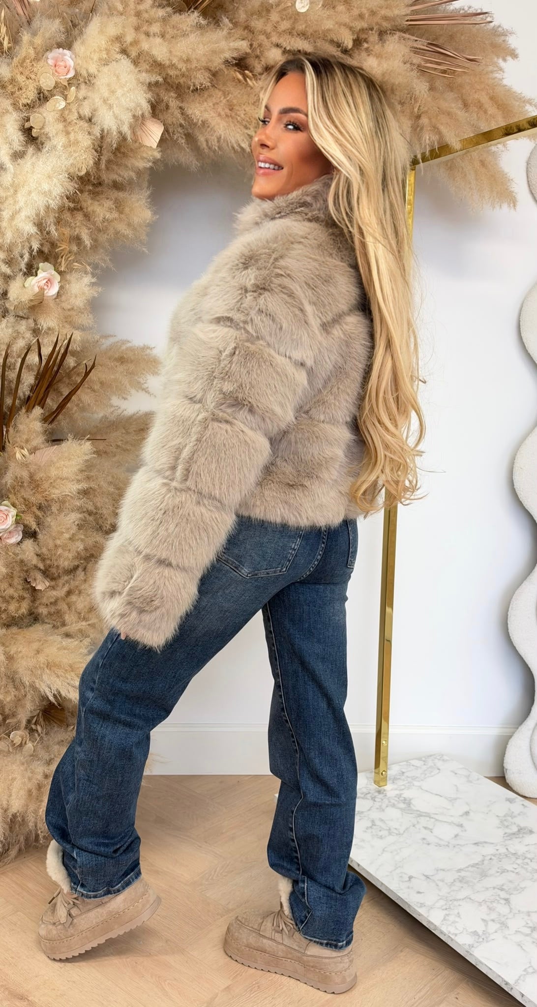 FAKE FUR MUSTHAVE JACKET 7018 BEIGE