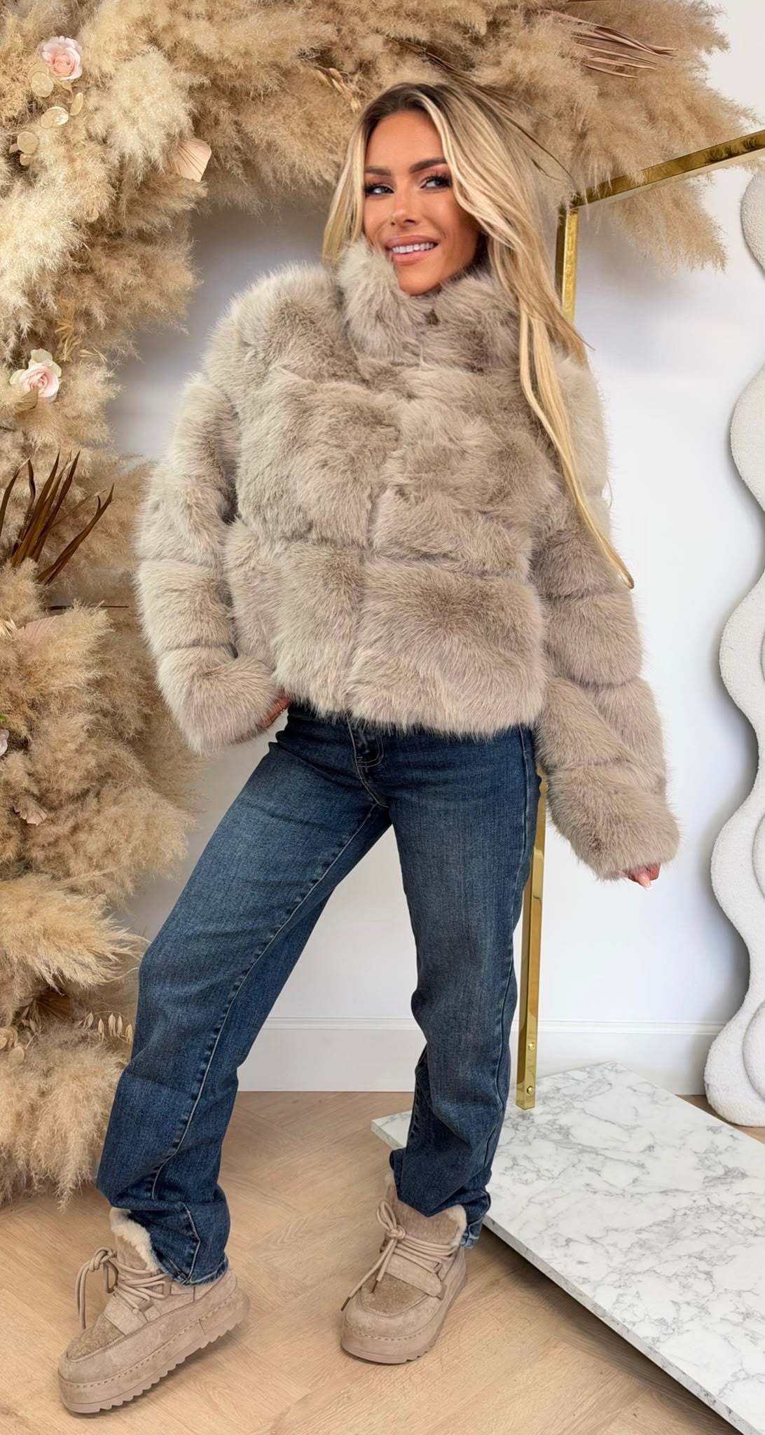 FAKE FUR MUSTHAVE JACKET 7018 BEIGE