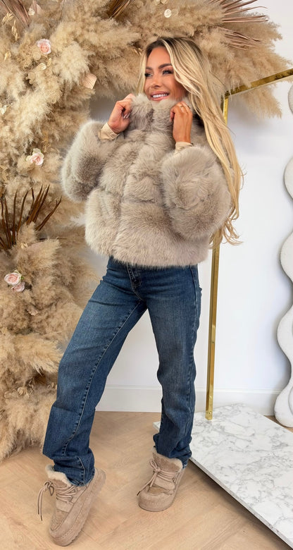 FAKE FUR MUSTHAVE JACKET 7018 BEIGE