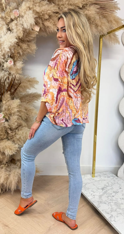 COLORY STRIK BLOUSE YELLOW