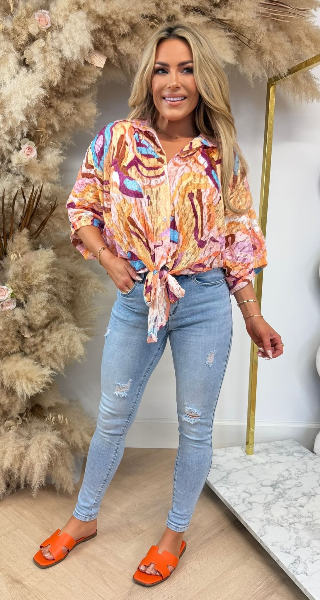 COLORY STRIK BLOUSE YELLOW