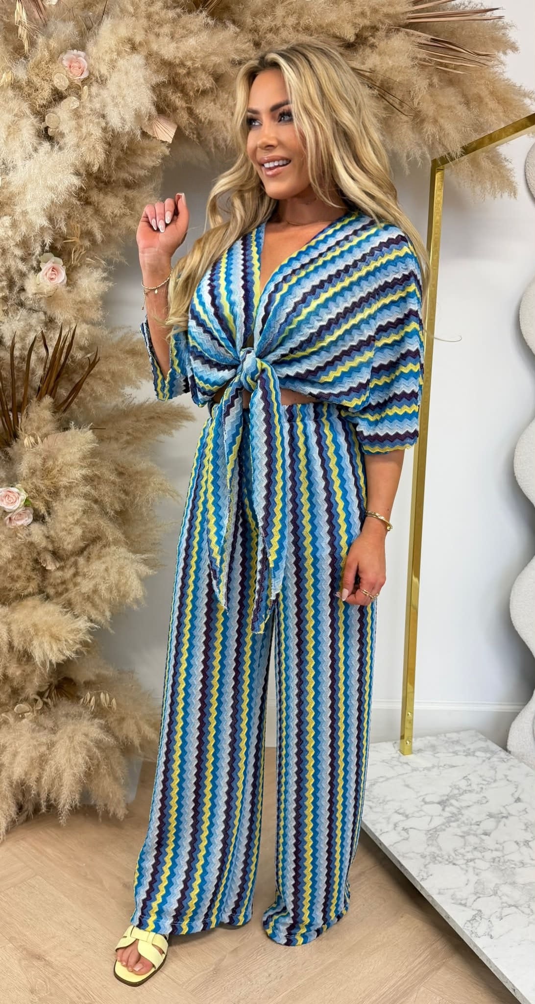 DREAMY SUMMER KNOOP CO ORD SET BLUE