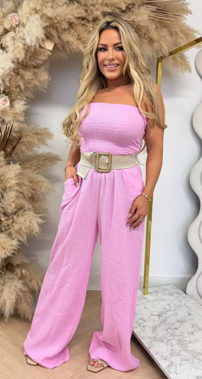 ELIN STRAPLESS JUMPER PINK