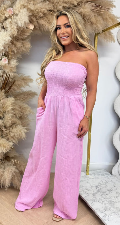 ELIN STRAPLESS JUMPER PINK