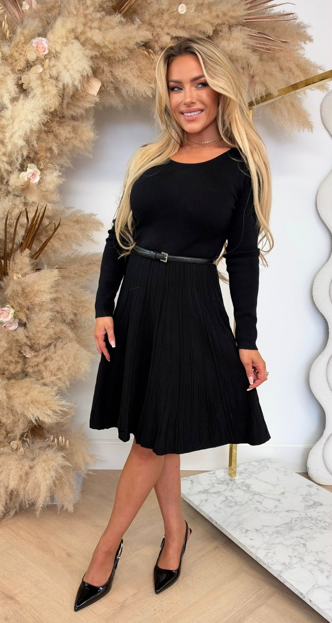 PEPLUM STICK DRESS 5770 BLACK