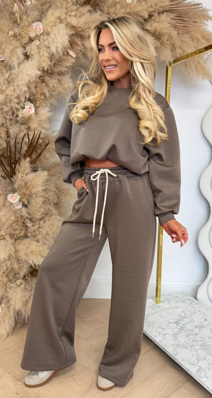 MELLY CROPPED PUFFY SET TAUPE