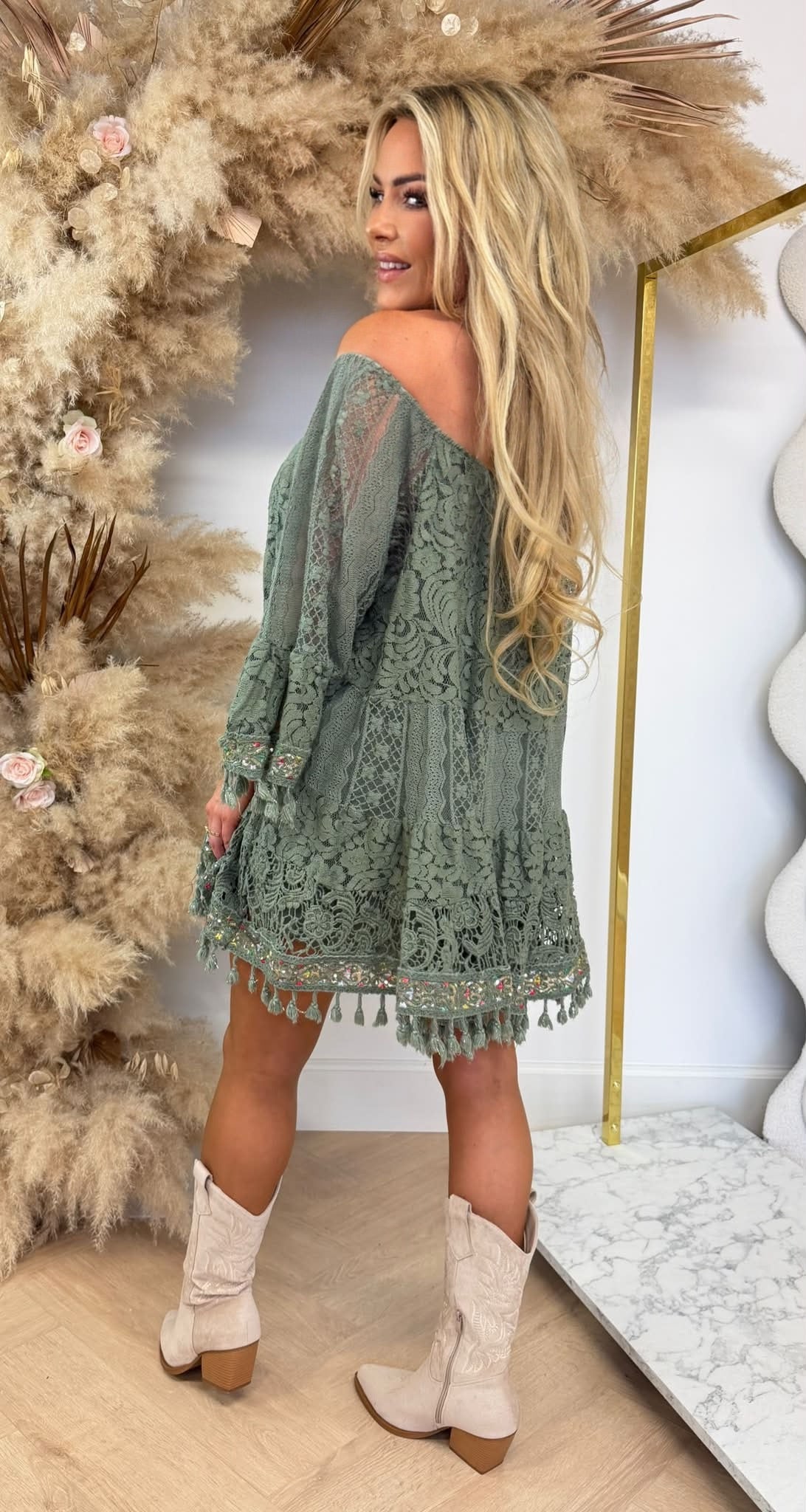 RACHELLE IBIZA COTTON DRESS ARMYGREEN