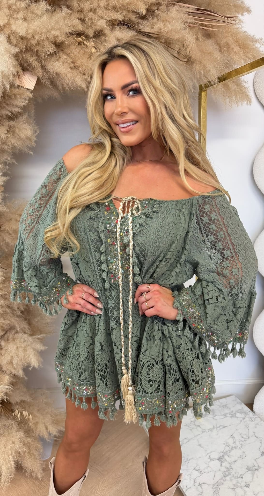RACHELLE IBIZA COTTON DRESS ARMYGREEN