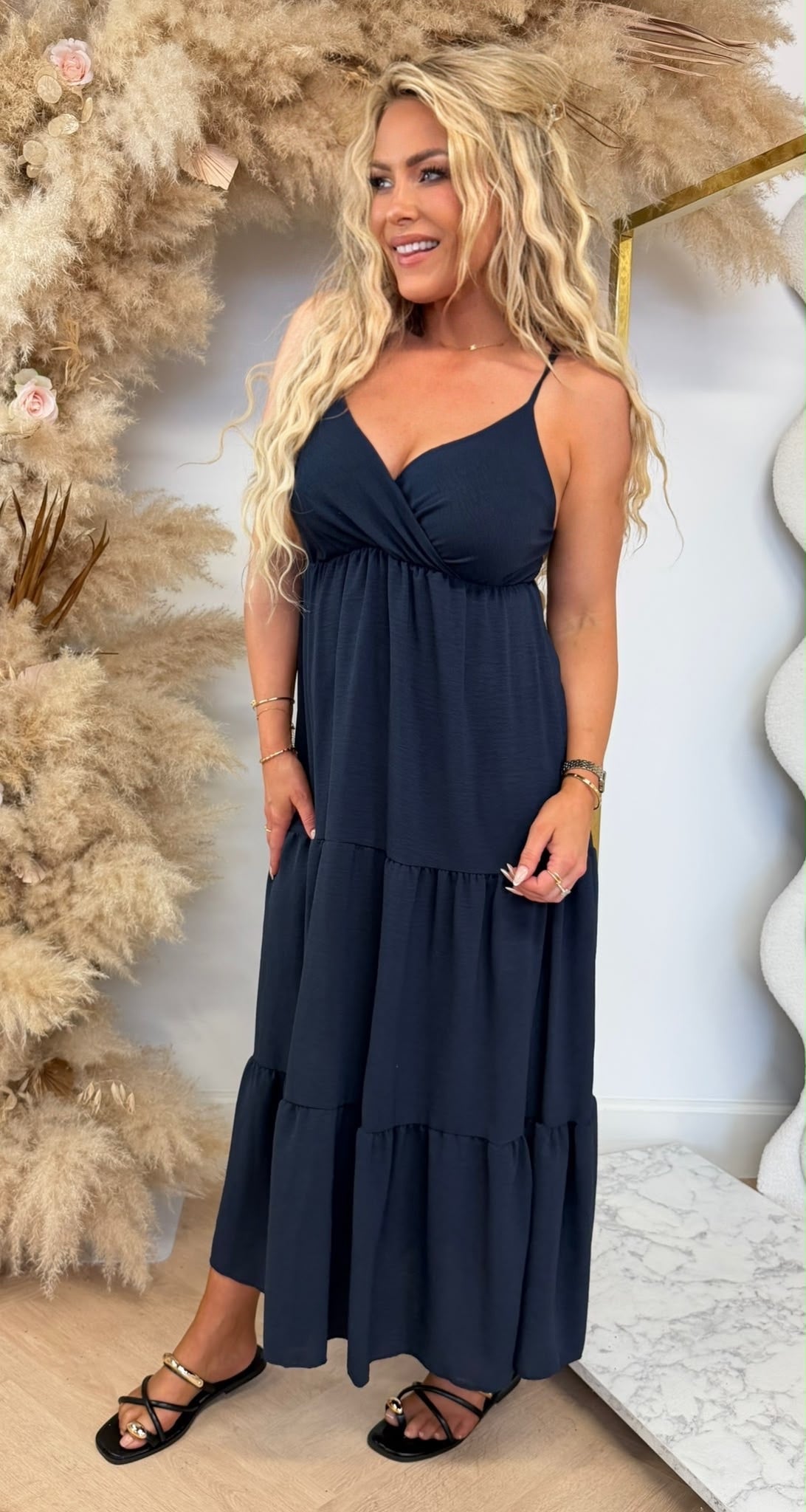 FLOWY MAXI DRESS NAVY
