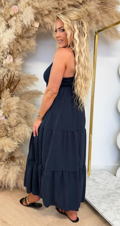 FLOWY MAXI DRESS NAVY