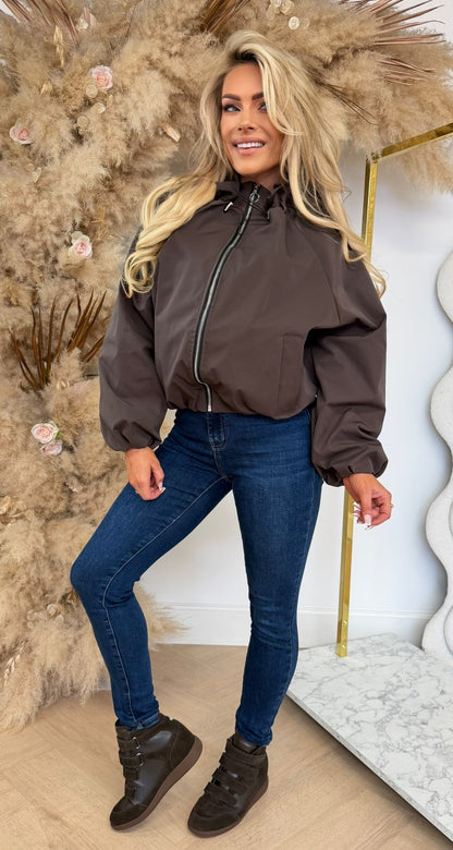 FASHION ZIP TOUWTJE BOMBER CHOCO